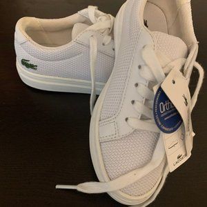 Lacoste Canvas White kids' sneakers sz little kid 11